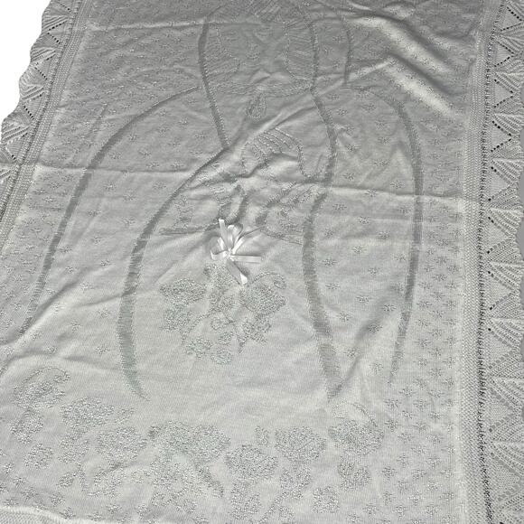 Baptism Blanket Creaciones Baby Patros Afghan Virgin Mary Christening Receiving - Picture 3 of 14